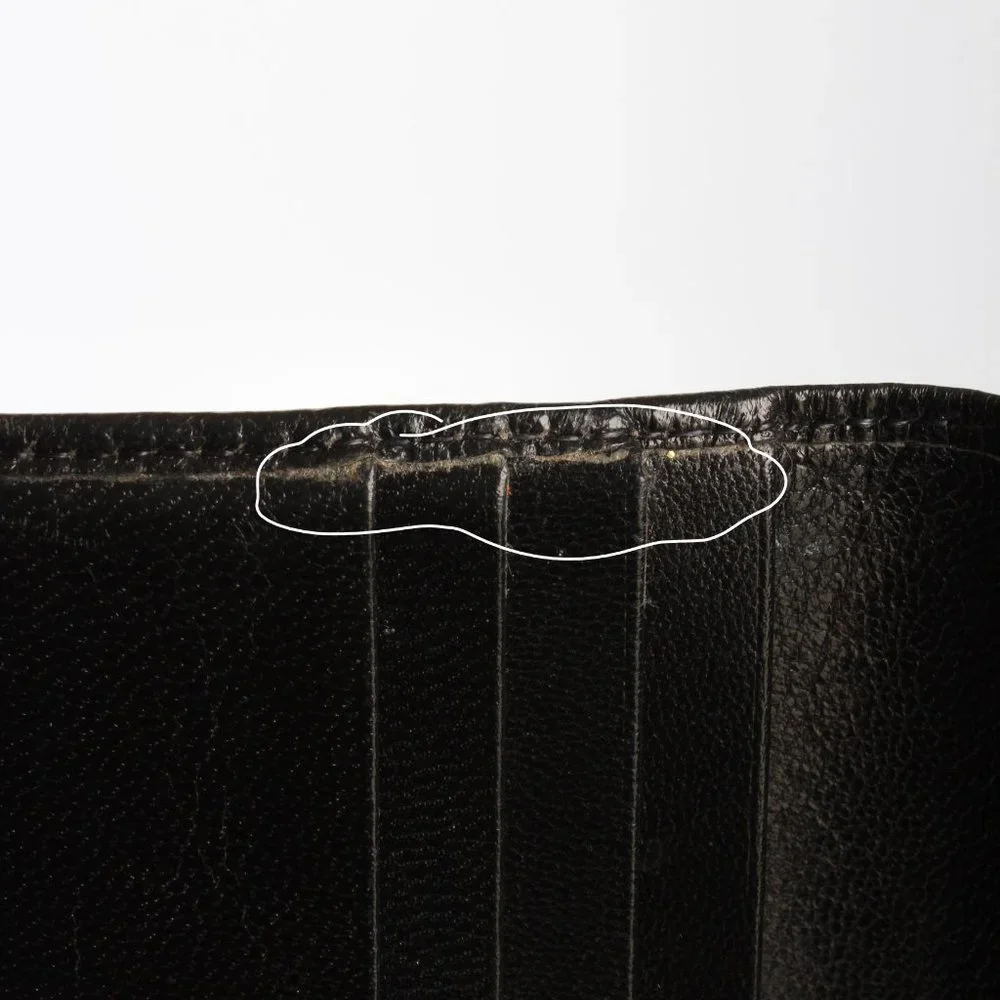 Bosca Wallet with Check Book Holder Black Leather Trifold Vintage